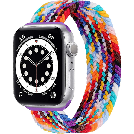 Strækbart Solo Loop-rem kompatibel med Apple Watch-remme 38 mm 40 mm 42 mm 44 mm, nylon elastisk flettet sports elastik vævet dame herre armbånd 