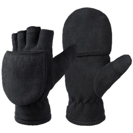 Vinterhandsker, varme vinterhandsker, fingerløse polarfleecehandsker, fingerløse varme handsker, vindtætte handsker med flipcover til mænd og kvinder,