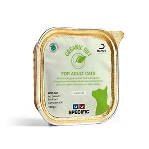 Specific F-BIO-W Organic Diet, Vådfoder til Kat med Fisk, 8x100g