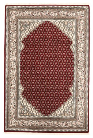 Orientalischer Mir Indisch Teppich 124X185 Orange/Beige Wolle, Indien