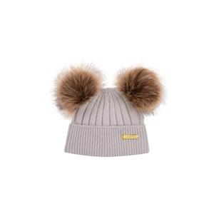 Bjällra Couture Gray Pom Pom Beanie One Size - Headwear - One size - Grey - Mädchen