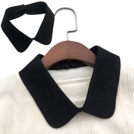 Lös Krage I Med Rund Krage I Rund Krage I Bluskrage I Falsk Lös Krage I Kvinnor I Svart