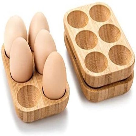 Mini Bambus 18 Hullers Æggebakke Sæt, 3 Små Stativer, Høj Kvalitet Antik Træ Æggeholder til Djævleæg 3 Dele Sæt