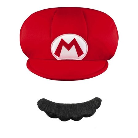Super Mario Klä Ut Mössa och Mustasch Flerfärgad