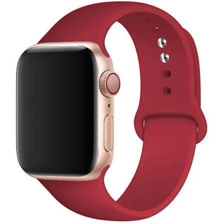 Silikonrem for Apple Watch Band 45mm 44mm 42mm 49mm 41mm 40mm 38mm correa armband iwatch Series 8 7 9 SE 4 3 5 Ultra 6 Rose Red