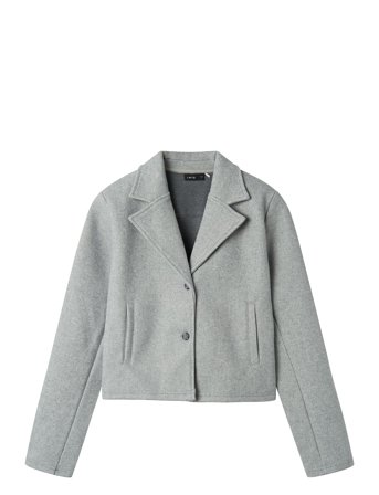 Nlflove Ls Short Trench Coat Grey LMTD
