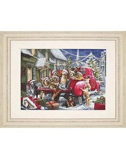 Stickpackung Bild Hundeweihnacht