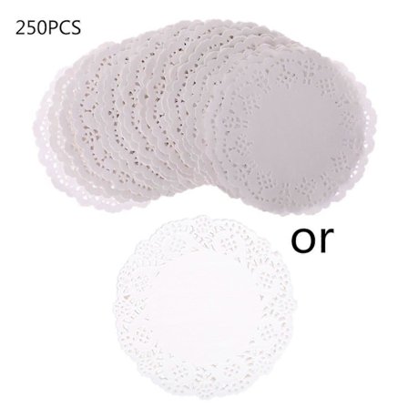 200 stk. Hvite Blonde Runde Papirbrikker Kakeemballasje Bryllupsservise (FMY)