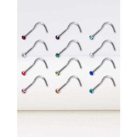 Pack 12 Skruvbara Näspiercing I 316l Stål 12 Olika Färg