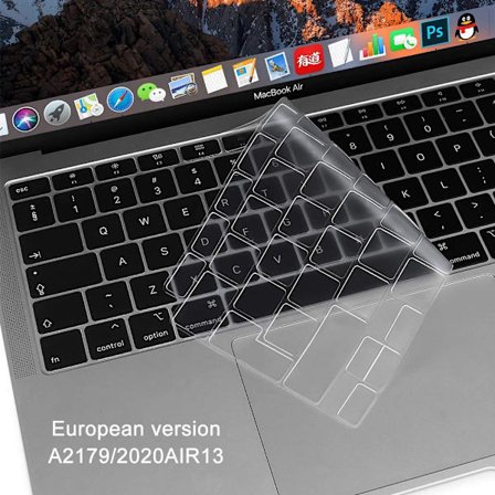 Ultratunt tangentbordsöverdrag för MacBook Air 13 tum 2020 årsmodell A2179 med Touch ID, MacBook Air 13 tum tillbehör, mjukt skyddande skal