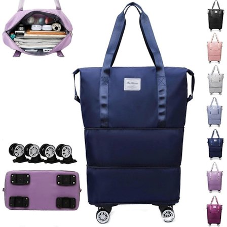 Rosa Klarson Expanderbar Väska med Hjul, Lättviktig och Tålig Rullväska Klarson Expanderbar Väska med Hjul, Repfri Expanderbar Resväska