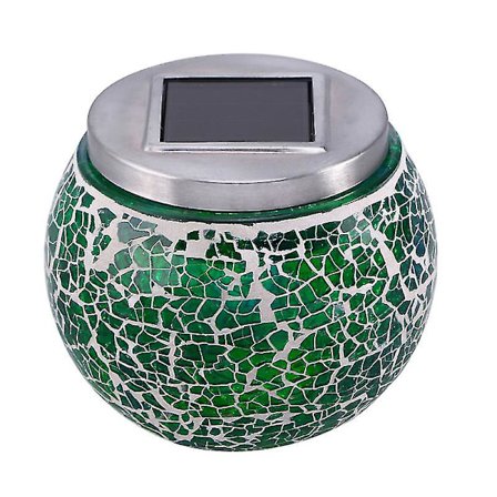 Solar Glasskrukke Lampe Mosaikk Glass Dekorlampe Utendørs Lampe Interiør Dekorlampe (grønn)