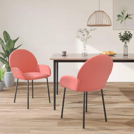 Vidaxl Matstolar 2 St Rosa Sammet Rosa