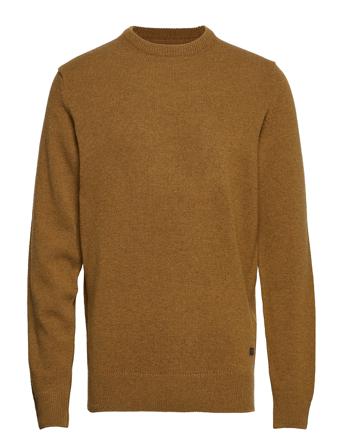 Patch Crew Strikkegenser M. Rund Krage Brun Barbour