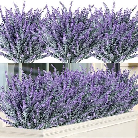 Flockade lavendel - Lila konstgjorda lavendelblommor - 12