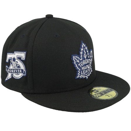 New Era - NHL Zwart fitted Cap - Hatstore Exclusive x Toronto Maple Leafs 75 59FIFTY Black Fitted @ Hatstore