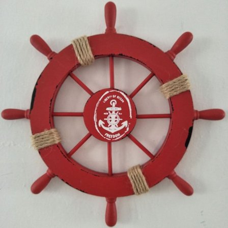 Marine Ror Walldekorasjon 28cm Dekorativ Hengepynt (Rød)