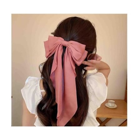 Vintage Hårspänne med Rosett, Hårspänne med Rosett av Siden, Rosa Hårspänne med Rosett, Franskt Hårspänne av Siden, Håraccessoarer