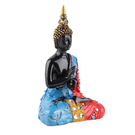 Thailändsk liggande Buddha-staty prydnad positiv energi handgjord harts buddhistisk figurin för heminredning