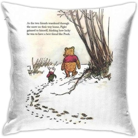 Winnie the Pooh berømt sitat Nasse Nøff pynteputetrekk dekorativ pute sofa firkantet putetrekk 45,7 x 45,7 cm -TB4308 (FMY)