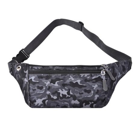 Fanny Pack Löpbälte Midjeväska Organizer Kamouflage Vattentät Stöldskydd Black Camouflage