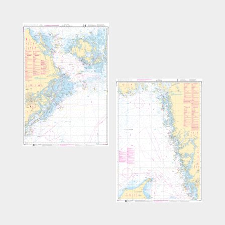 Cvičná námořní mapa Sjöfartsverket Kustskeppare 61 & 93 (Vydání 2020)
