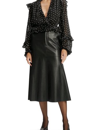 Bardot Kindra Vegan Leather Skirt - Black - 38