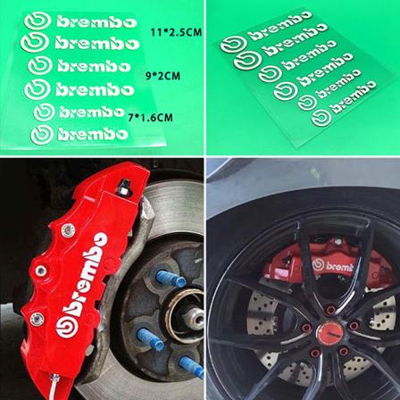 pcs bilbromsok klistermärke för Brembo bokstäver fordon dec Vit 1PC