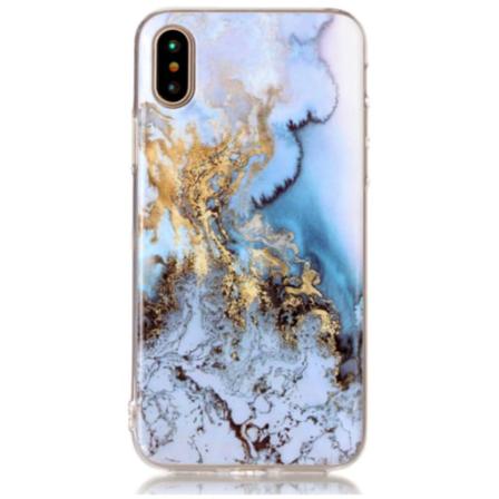 2-pack (1+3) Tpu Mobilskal Till Apple Iphone X - Marble Guld - Vit
