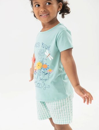 Boboli Poplin Bermuda Shorts Check - Green - 98