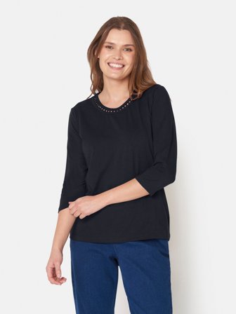 SIGNATURE - T-shirt Med 3/4 ærmer - Night Sky
