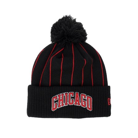 New Era - NBA Schwarz pom Mütze - Chicago Bulls NBA Statement Knit Black Pom @ Hatstore