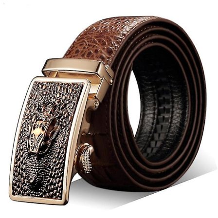 Dongguan kjente merke brun luksus automatisk preget krokodilleskinn menn belte
