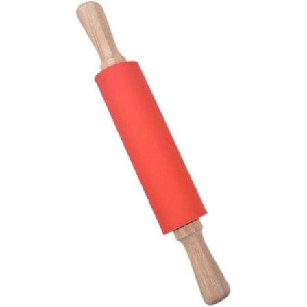 Silikonkavel Non-stick yta Trähandtag