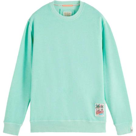 Scotch & Soda, Garment-dyed interlock felpa sweats Groen, Heren, Maat:L,polyester