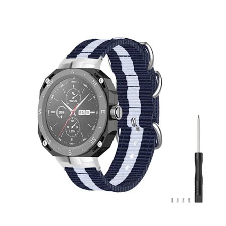 Huawei Watch GT Cyber klockarmband i nylon - Blå / Vit / Blå