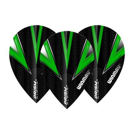 Winmau Prism Alpha Black & Green Dart Flights | Winmau.com