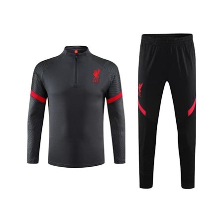 Miami Home Svart Halvglidelås Langærmet Fotball Treningsdrakt Voksen Sportsklær Utseende Drakt