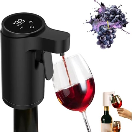 Spiritusdispenser, 5-i-1 Elektrisk Vinlufter & Automatisk Hælder, 2025 Ny Genopladelig Vinkaraffel, Justerbar Hældningsvolumen, Passer til de fleste 