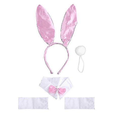 Cosplay Bunny Mansjetter Hansker Sexy Kanin Hårbøyle Hale Sløyfe Nettingstrømper Sett-lingling}