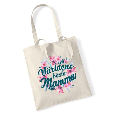 Världens bästa Mamma shopping väska - Tote bag tygkasse