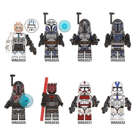 Set Of 8pcs Star Wars Assembled Minifigure Building Blocks Kids Figures Toys Gift