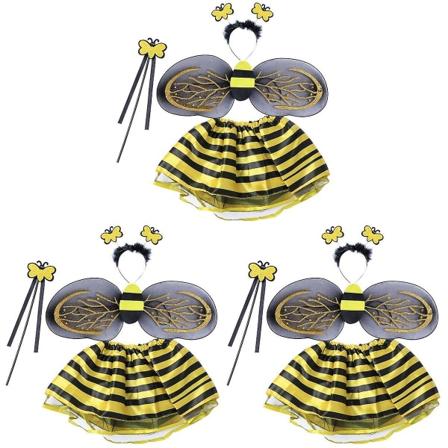 12 stk / sett Bie Kostymer Hodebånd Tryllestav Tutu Skjørt Sett Vinkel Jenter Fe Kjole Antrekk (bie) 12 stk 12 pcs