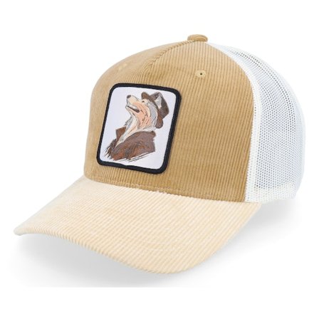 Iconic - Beige trucker Caps - Shetland Sheepdog Patch Cord Caramel Trucker @ Hatstore