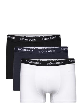 Cotton Stretch Trunk 3P Boxershorts Sort Björn Borg