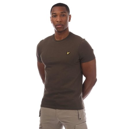Lyle & Scott Herr T-shirt Enfärgad S Oliv