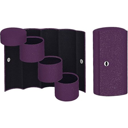 Smykkeboks, Sylinder Liten 3-lags Rullende Reise Smykkeorganisatorveske, Dyp Lilla