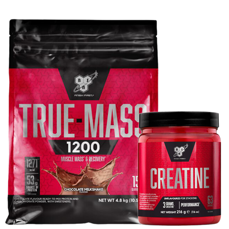 Kreatinmonohydrat BSN True Mass 1200 + Creatine, 216 g - Bodyman.dk
