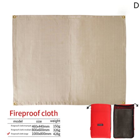 Utomhus Camping Brandsäker Duk BBQ Glasfiber Brandfilt Ins Beige 100x80cm