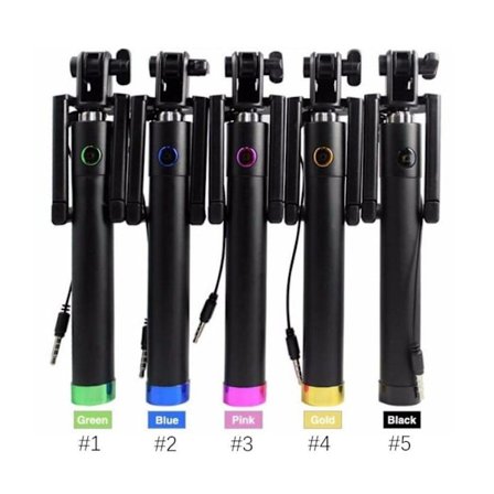 Plug and play vikbar selfiestick med fäste